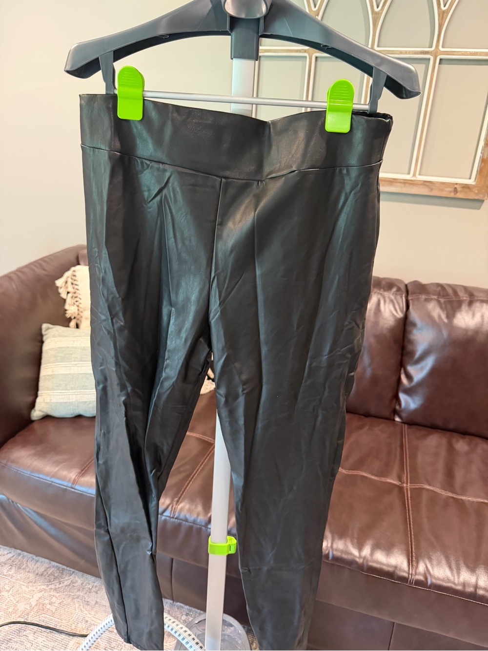 Express Black Faux Leather Kids Leggings